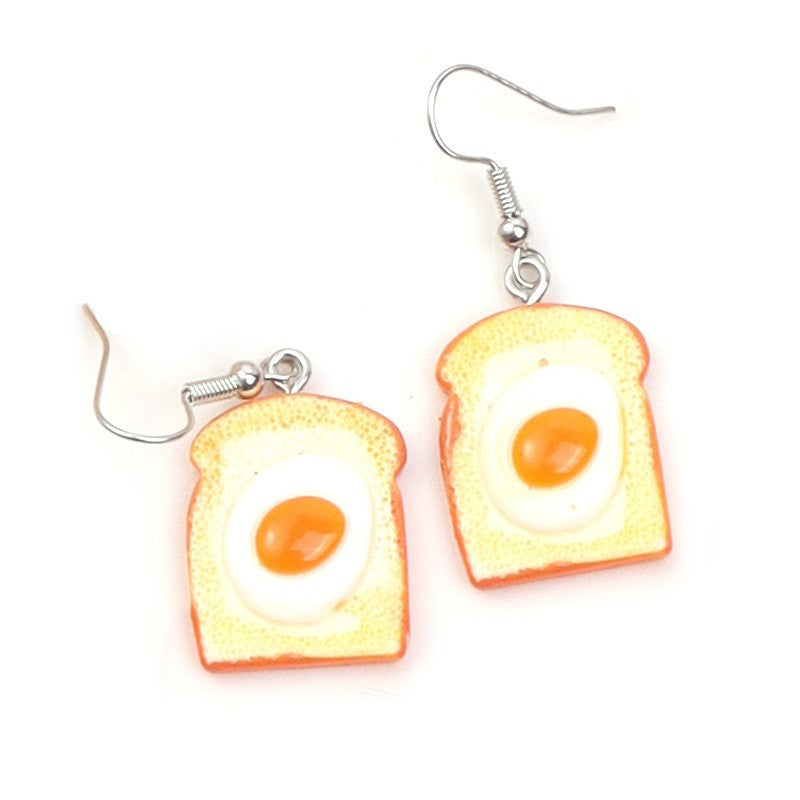 Personalized All-match Cake Egg Tart Small Van Earrings Simulation Ornament