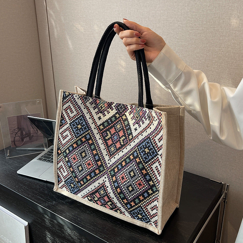 Sac à bandoulière de Style ethnique, fourre-tout de grande capacité pour femmes, sac de shopping à la mode pour étudiants