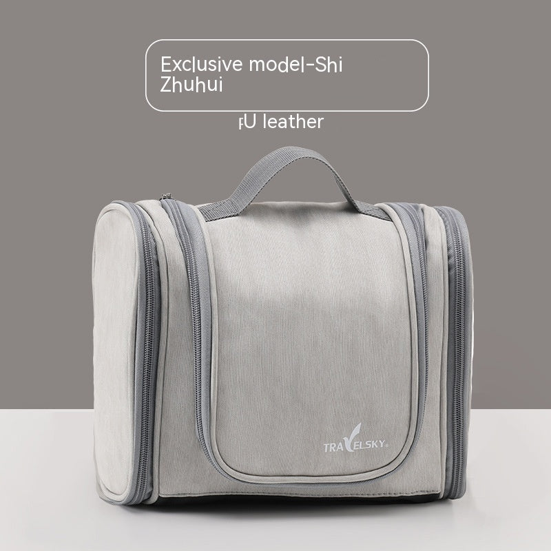 Grande trousse de lavage et de maquillage en cuir PU