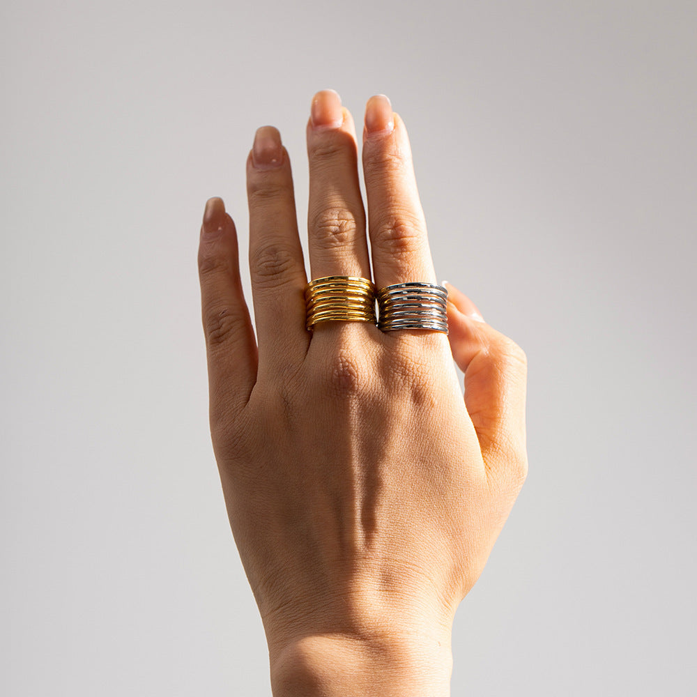 Bague en acier inoxydable à la mode de style simple Ins