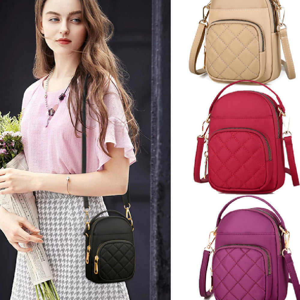 Sac à bandoulière à carreaux diamant, sac à dos léger en Nylon à la mode, sac en tissu