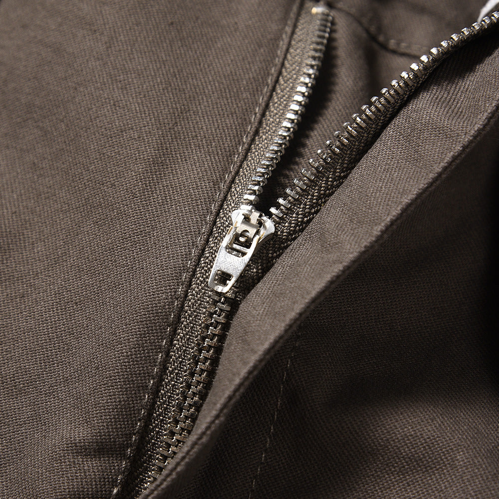 American-style Functional Pocket Design Tooling Straight-leg Trousers