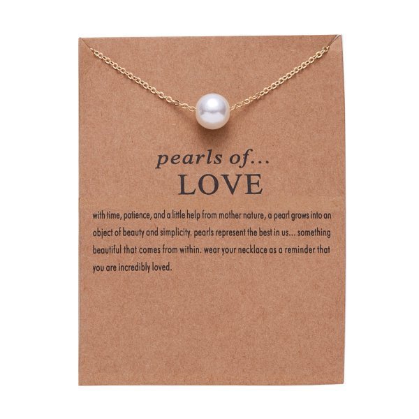 Collier de carte en papier avec pendentif en perles à la mode
