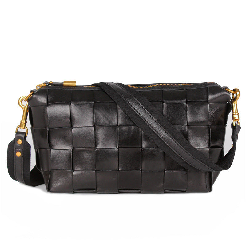 Sac à bandoulière vintage tissé à la main avec peau de vache à couche supérieure tannée végétale