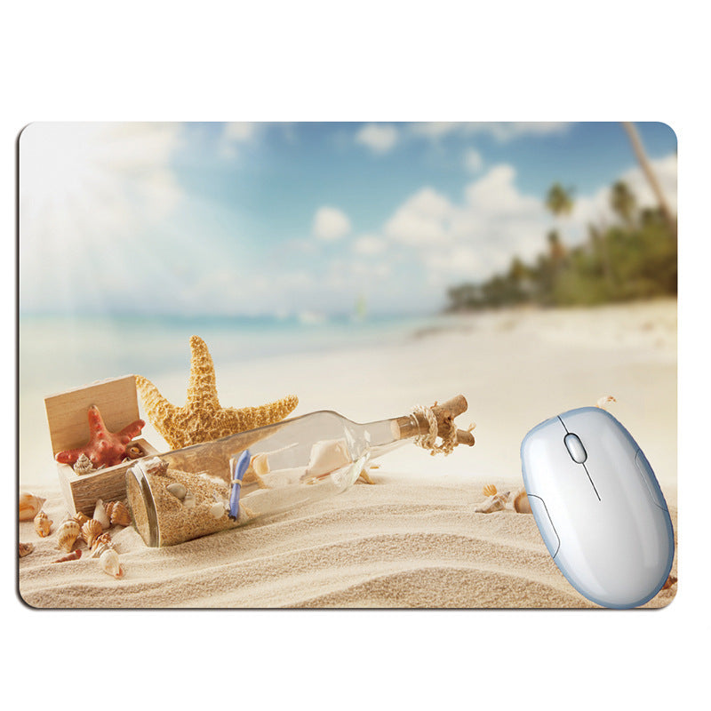 Bouteille de souhaits été plage vacances vent tapis de souris plage