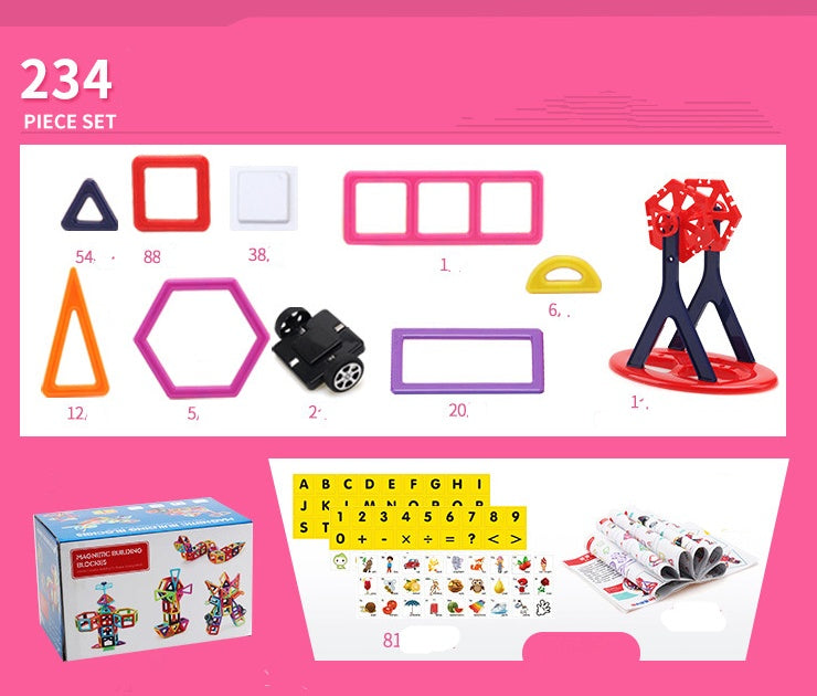 Pieza magnética, bloques de construcción que cambian la pieza magnética, juego de juguetes educativos para educación temprana para niños, pieza magnética