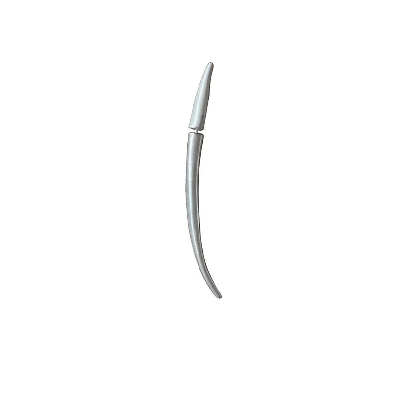 Boucles d'oreilles Sprout incurvées en argent pur 925, Texture mate