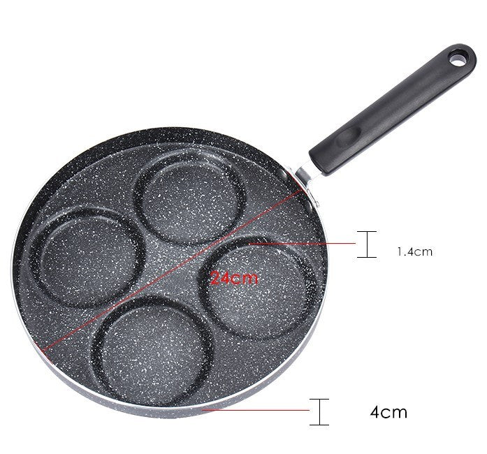 Poêle à œufs antiadhésive, 4 tasses, ustensiles de cuisine, poêle à crêpes, poêle à œufs adaptée à la cuisinière à gaz, cuisinière à Induction