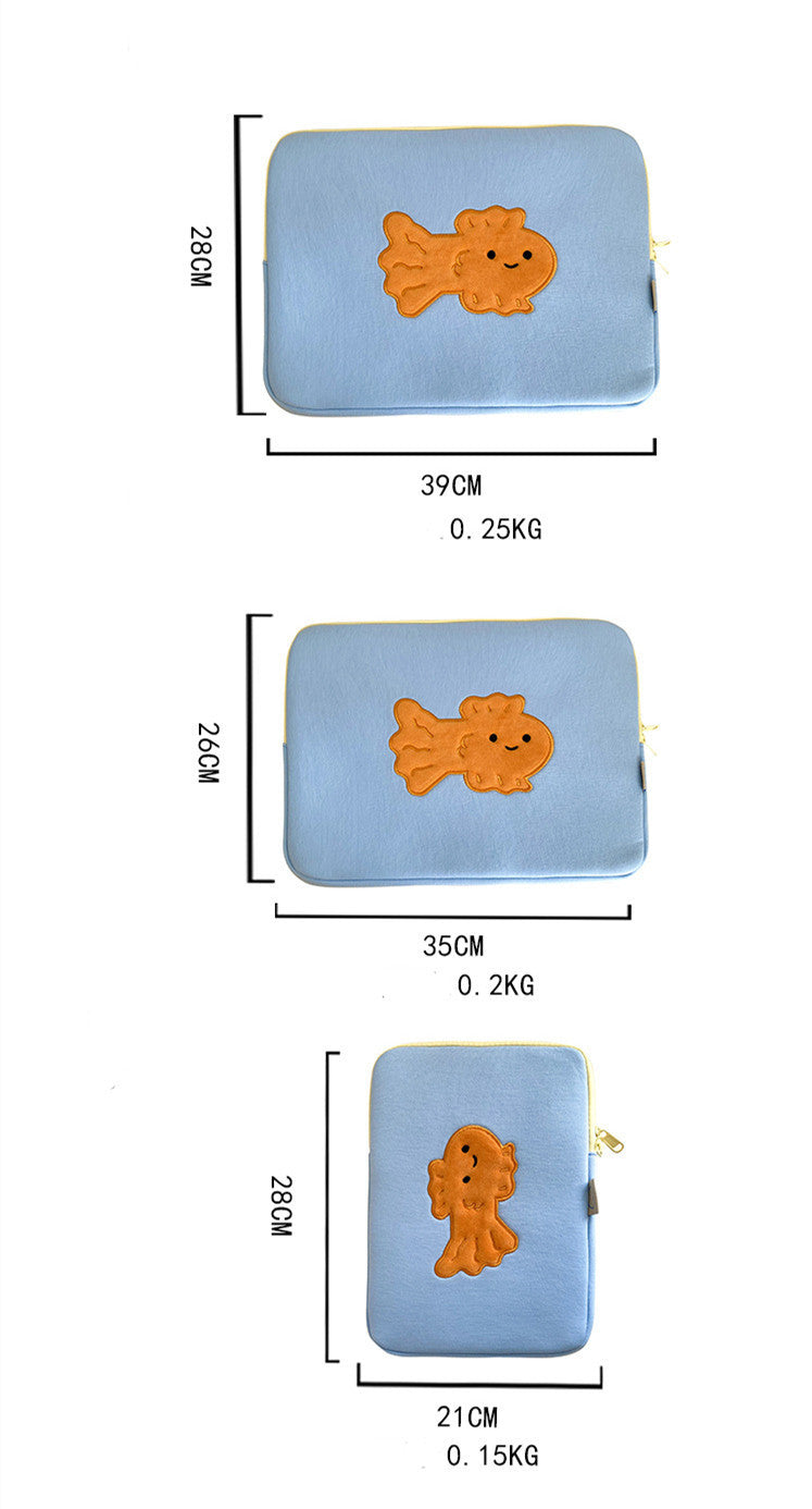 Bolsa protectora para tableta PC con diseño de pez dorado