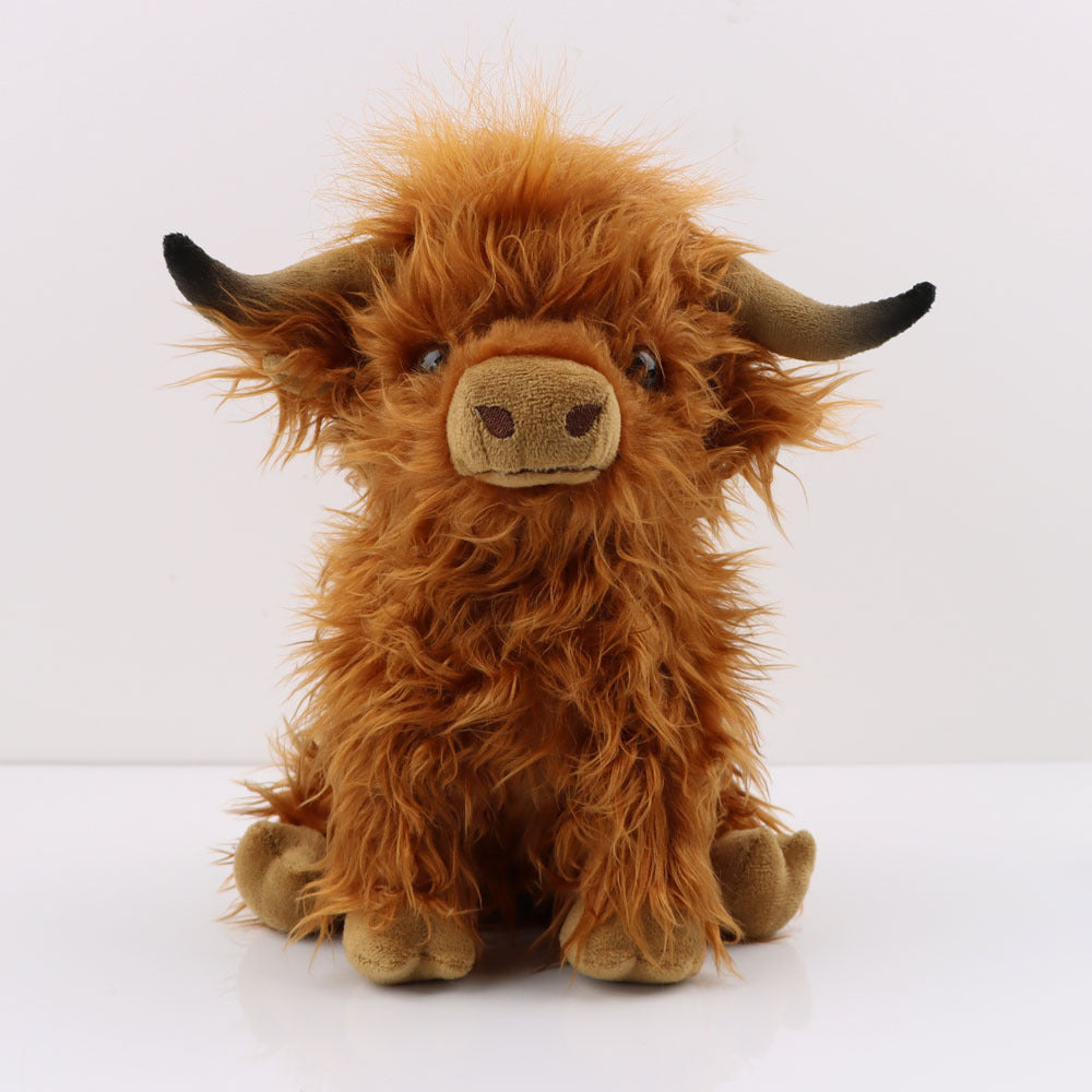 Jouet en peluche de vache des Highlands écossais, cheveux longs, mignon