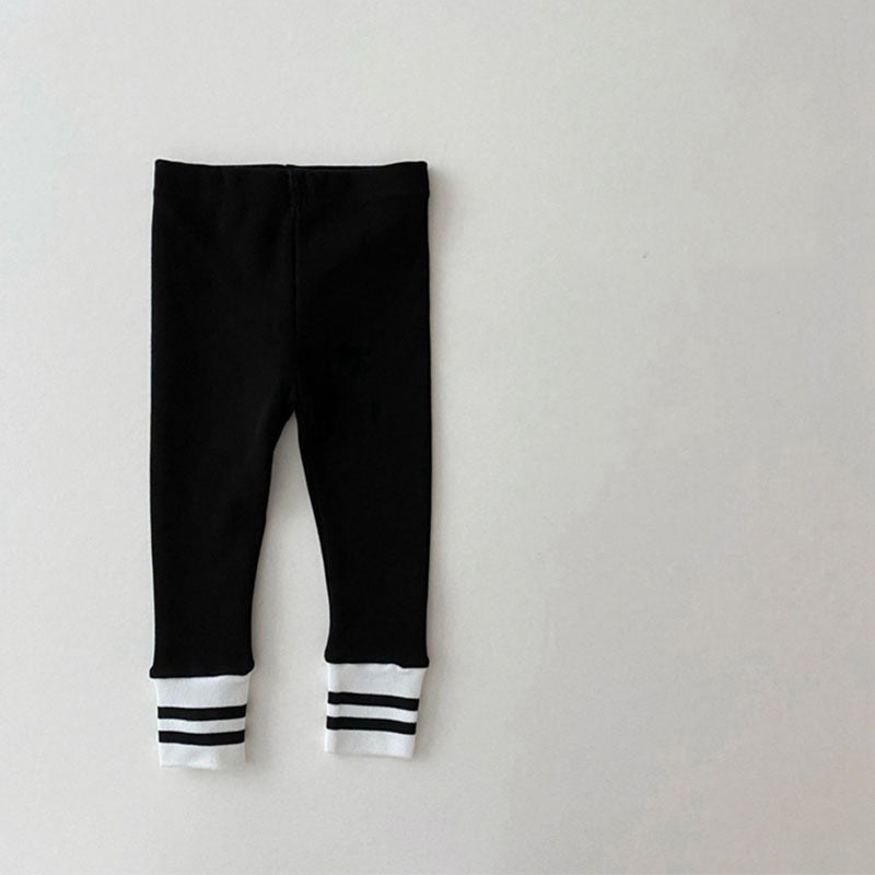 Leggings de fermeture rayés pour bébé, pantalons tendance pour bébé