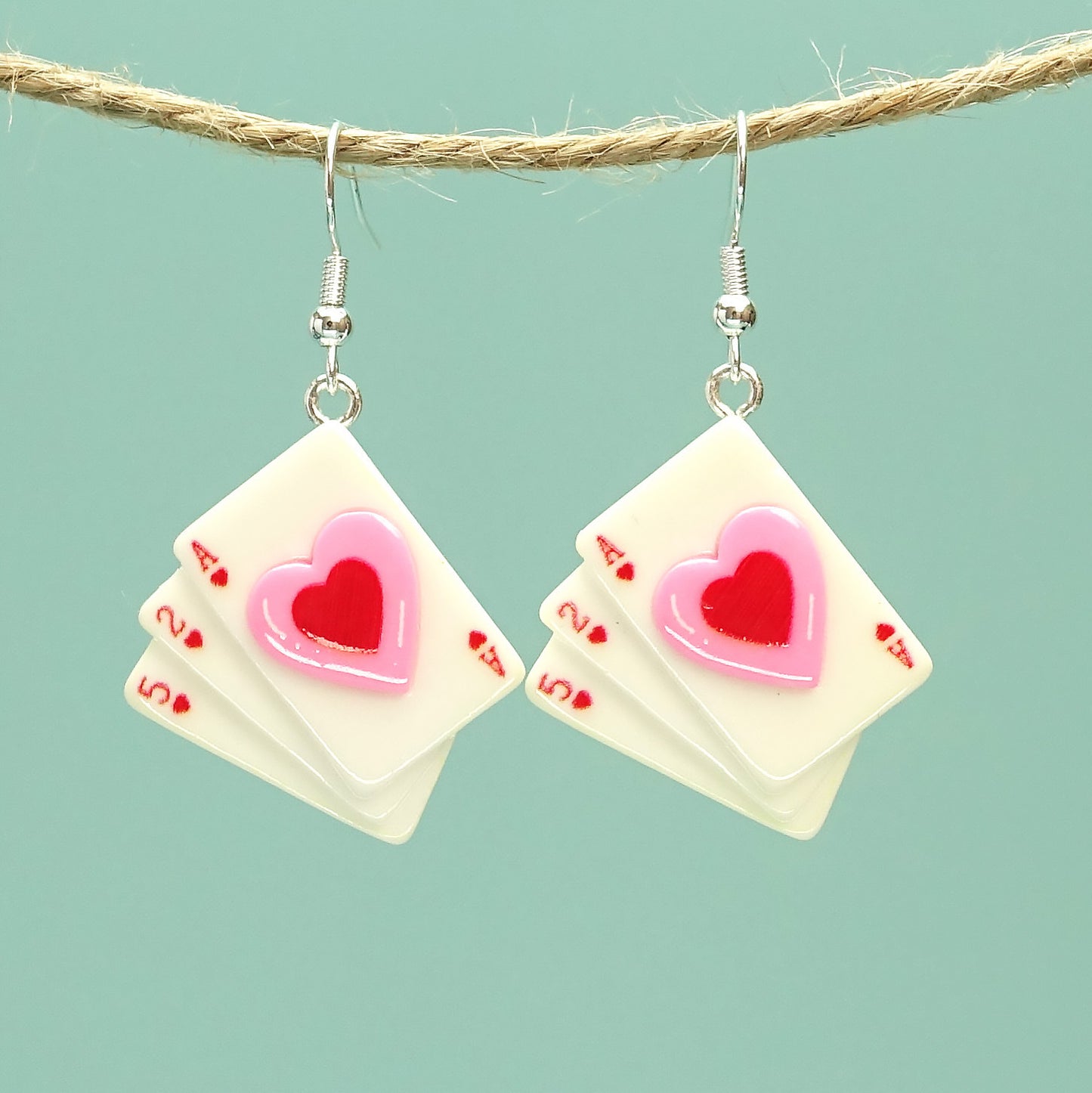 Fashion Love Poker Hat Eardrops