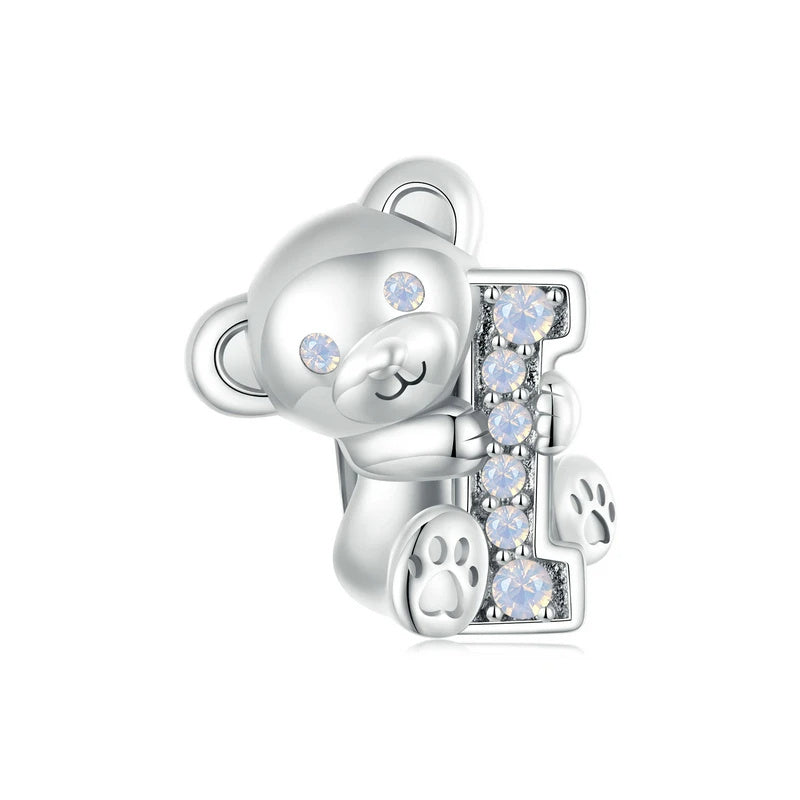 Ours mignon pour la saint-valentin, perles d'amour en argent Sterling S925, perles éparpillées à faire soi-même, accessoires pour petite amie