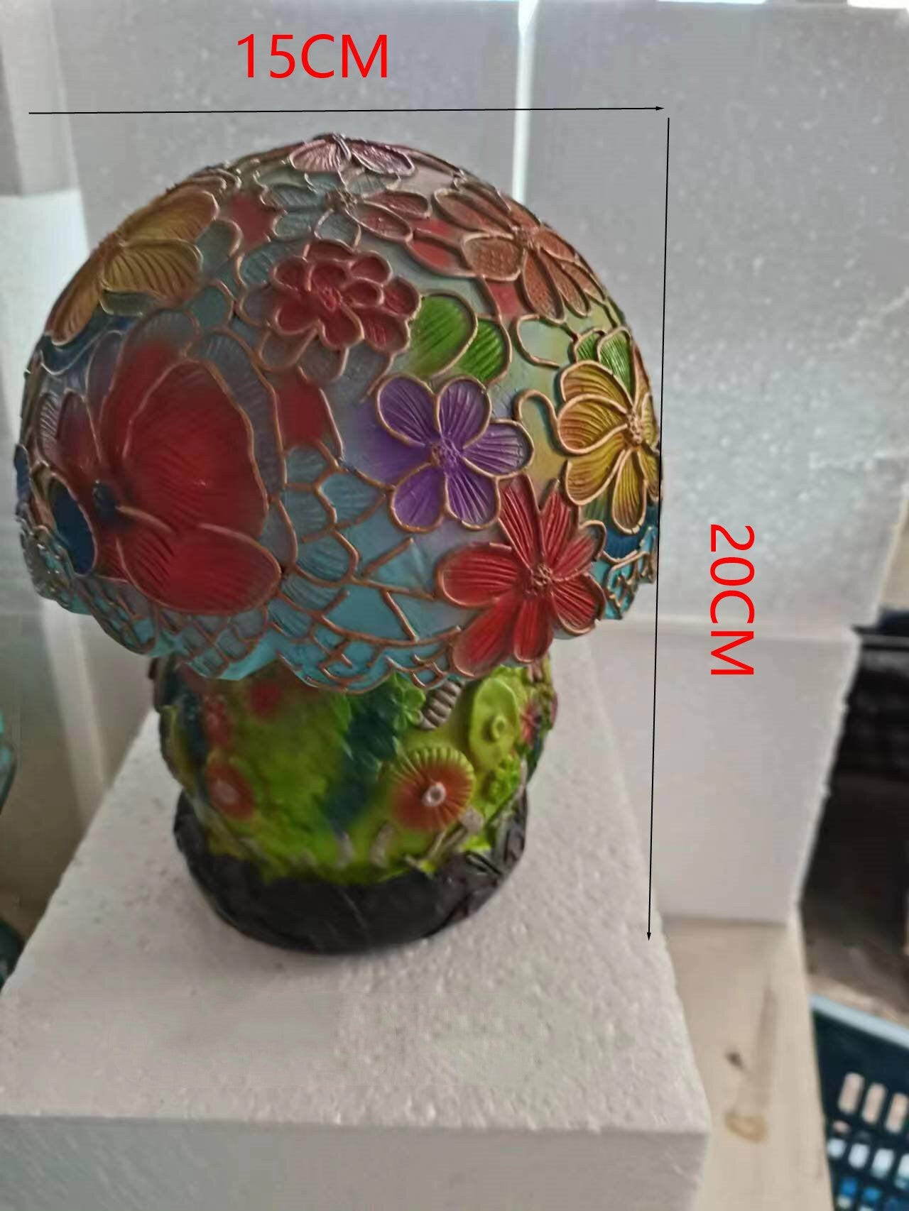 Lampe de bureau série plante en verre coloré