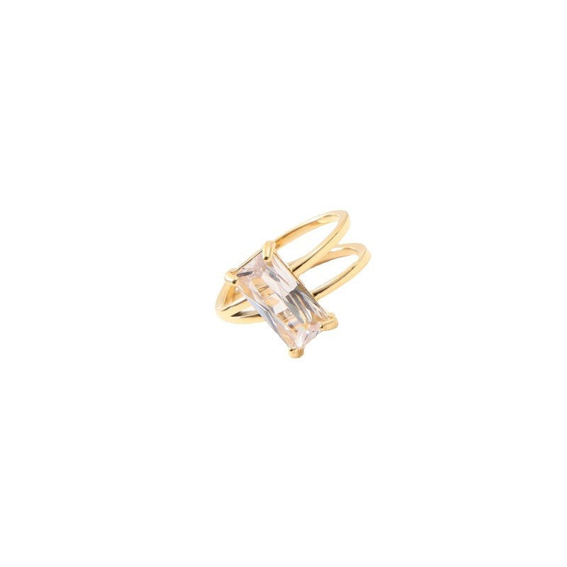 Anillo largo de circón a la moda para mujer