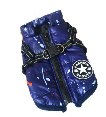 Vêtements pour chiens poitrine dos gilet en coton intégré vêtements en coton pour animaux de compagnie vêtements d'hiver