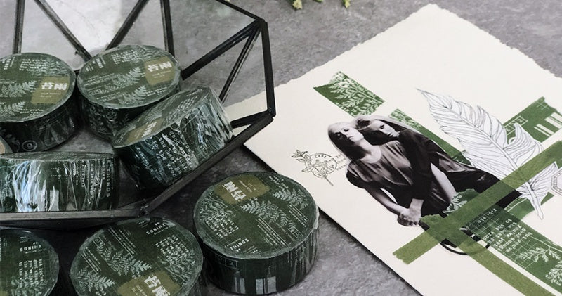 Decoración de cuentas a mano con cinta de papel y mate.