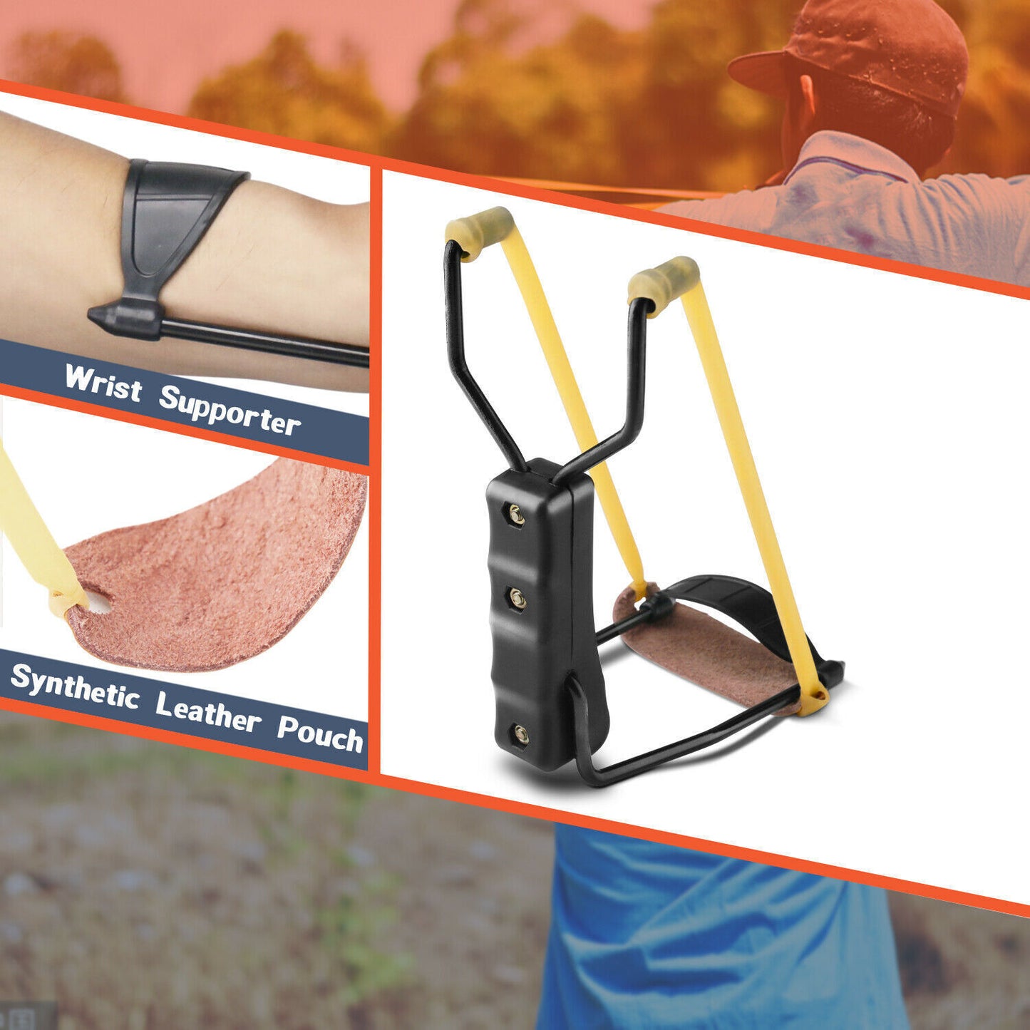 Catapulte de fusée de poignet de fronde pliante compacte pour la chasse aux jeux de Sport en plein air