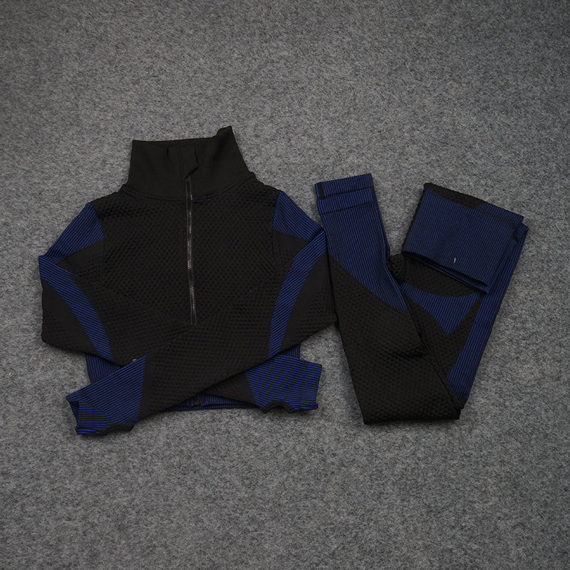 Costume de yoga de sport de pantalon de fitness extensible trois pièces