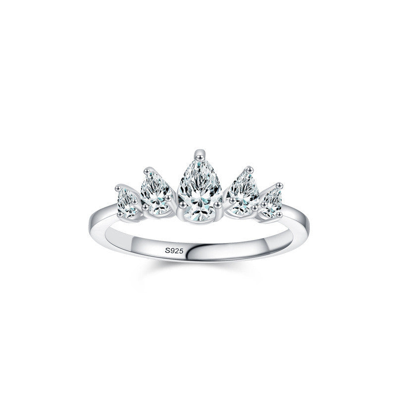 Bague en forme de goutte en argent sterling S925 pour femme