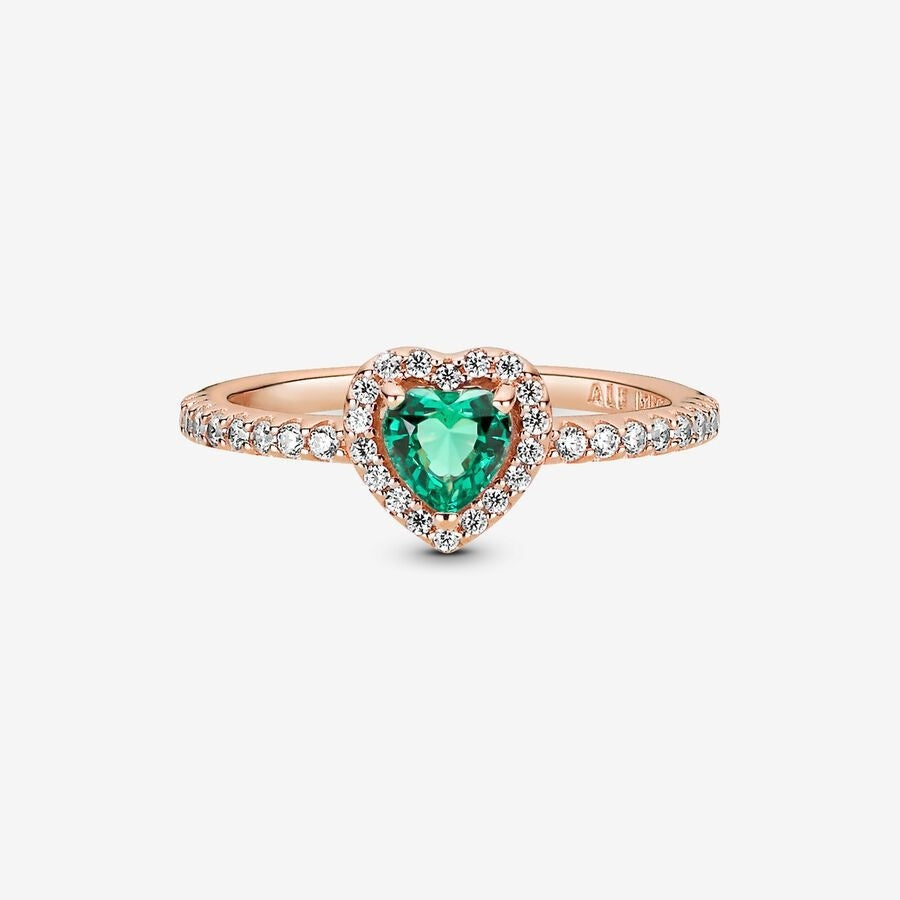 Bague coeur rouge en argent sterling rubis