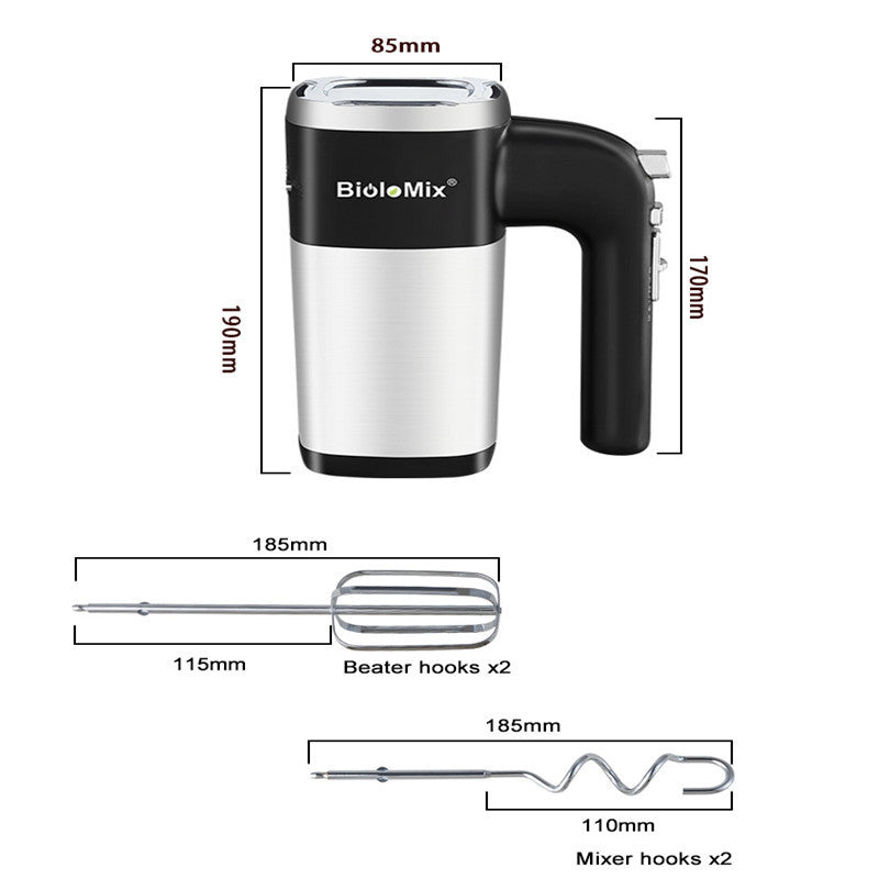 Batidora de mano eléctrica de alta potencia, 5 velocidades, 500W, batidora de masa, batidora de huevos, batidora manual para cocina de 220V