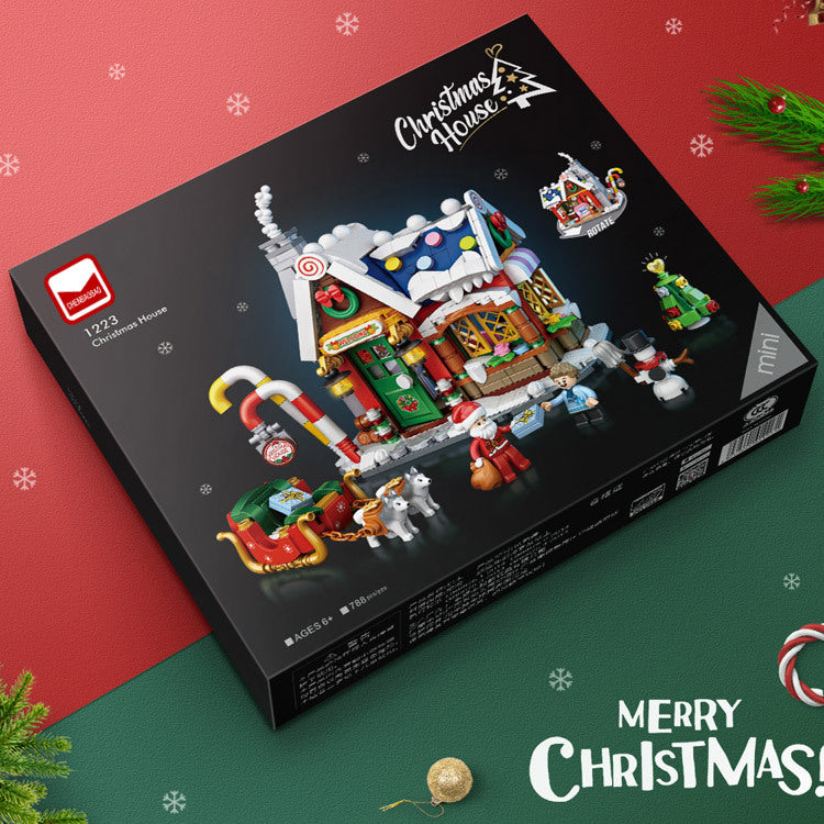 Regalo de la casa del árbol de Navidad de mini partículas