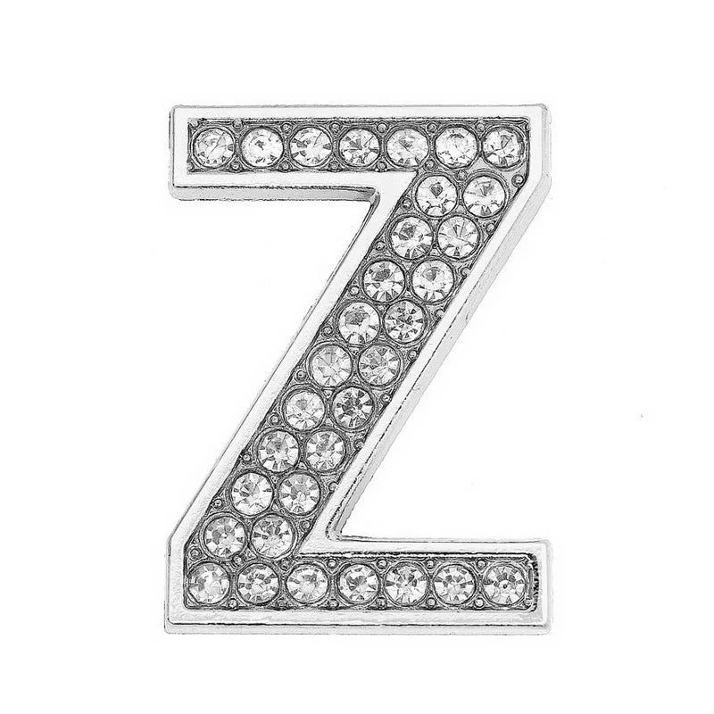 Cuentas dispersas de accesorios para collar de mascotas con letras de diamante blanco de Color cromado de 30mm