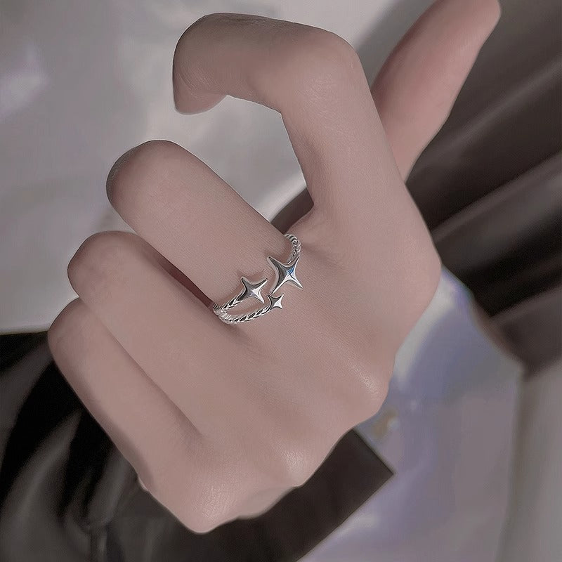 Star Ear Eight-pointed Stars Ring Ins Niche Net Red Cold Wind Graceful And Fashionable