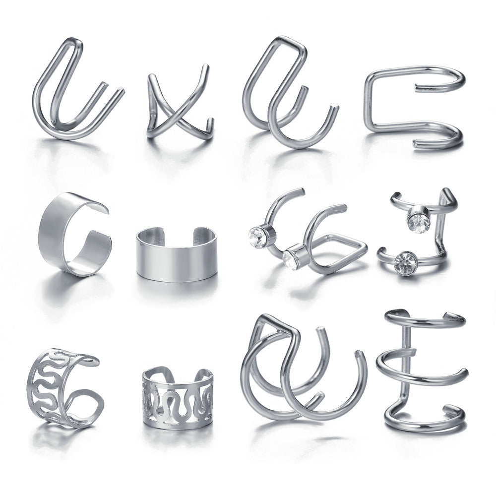 Ensemble créatif simple de cinq clips d'oreille non percés