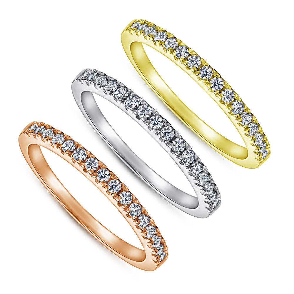 Bague en argent 925 sertie de diamants Fashion Lady