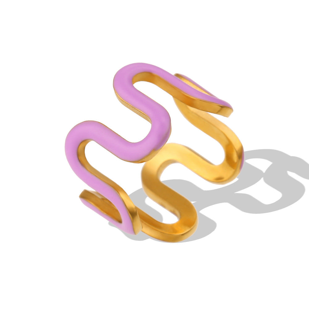 Simple Color Dripping Oil Fashion Ring