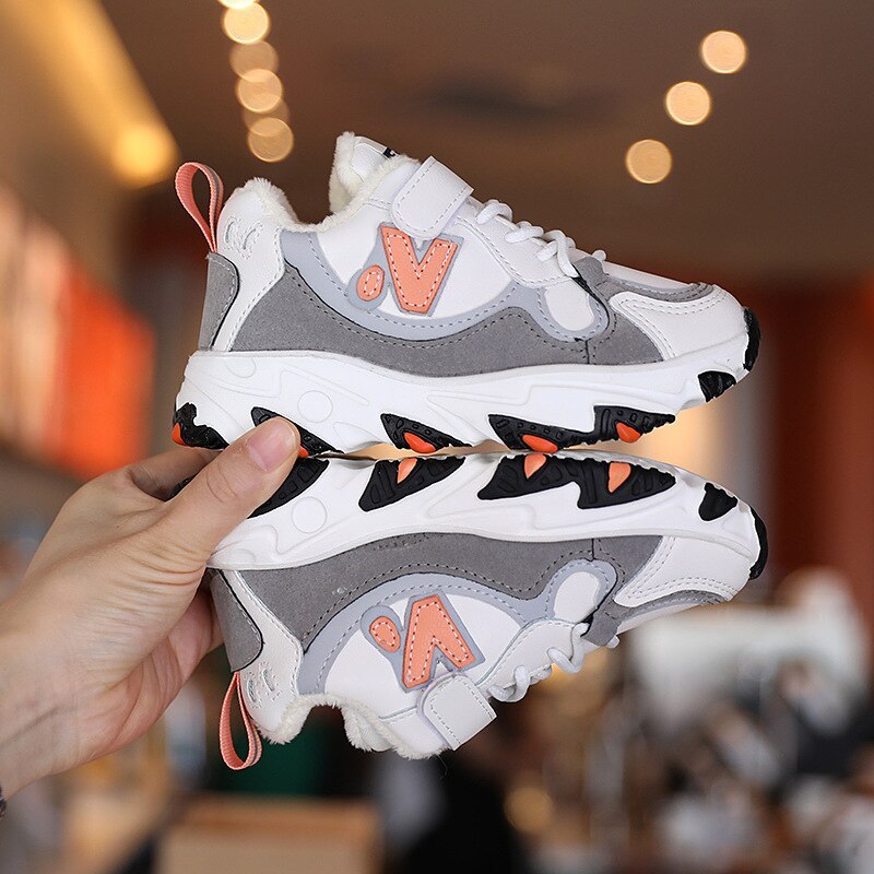 Chaussures décontractées en velours pour enfants, chaussures chaudes à la mode pour garçons, nouvelle collection automne et hiver