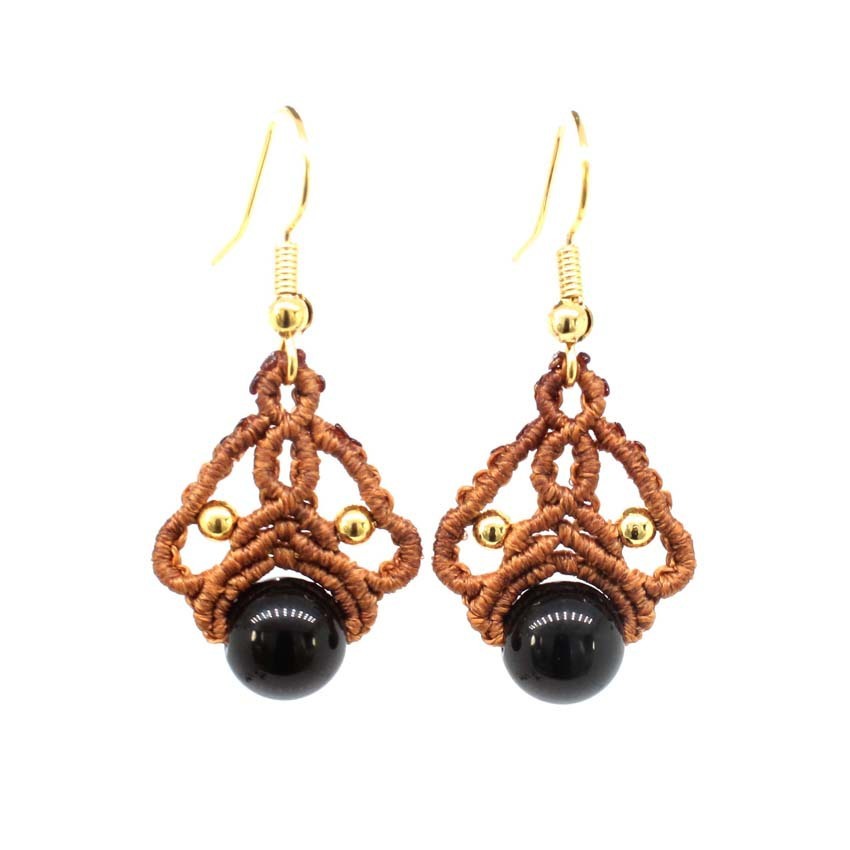 Ethnic Style Wax Line Hand-woven Earrings