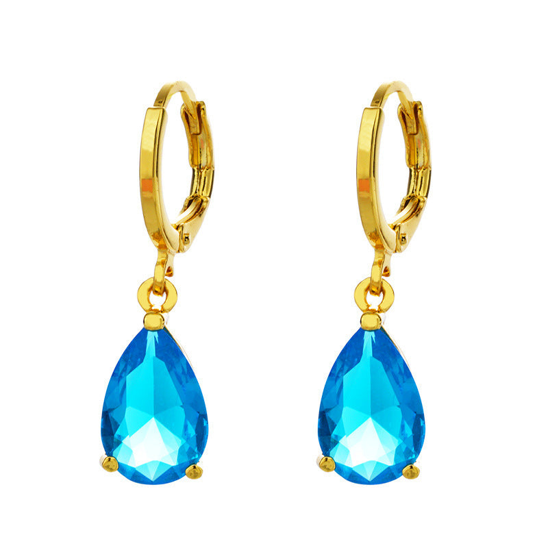 Boucles d'oreilles en zircon plaqué or 24 carats pour femme