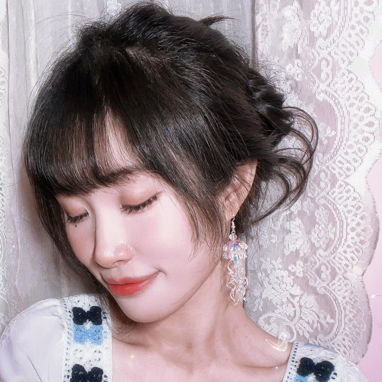 Boucles d'oreilles de bijoux de personnalité exagérée de coeur de fille