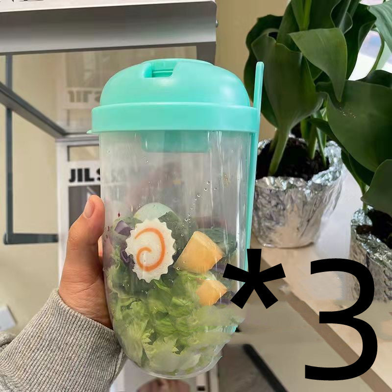 La tasse à salade de style Ins avec fourchette et couvercle est portable