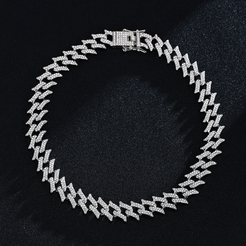 Full Diamond Inlaid Full Diamond Necklace Hipster