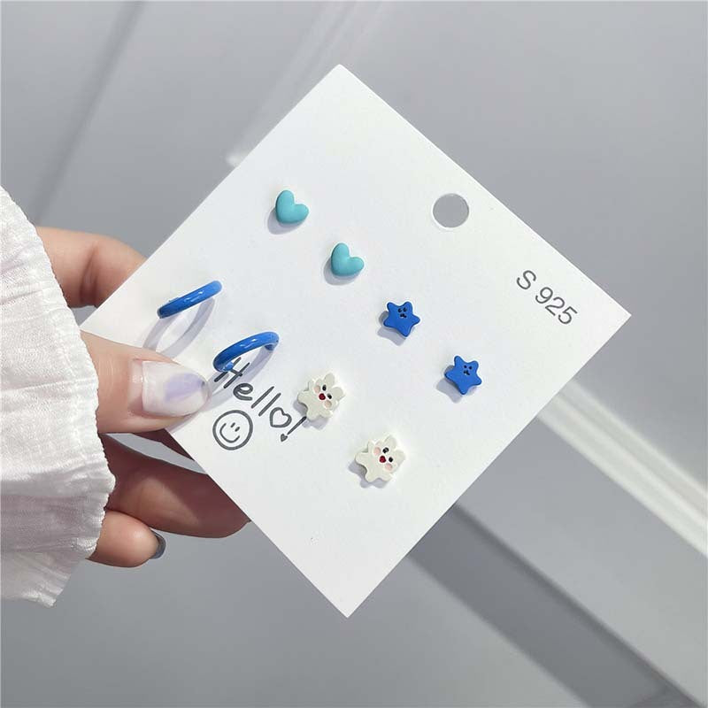 Boucles d'oreilles à tige en argent sterling pour femme