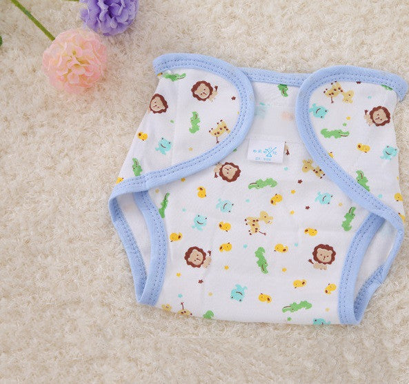 Couche-culotte lavable en tissu imprimé de dessin animé en coton pour bébé