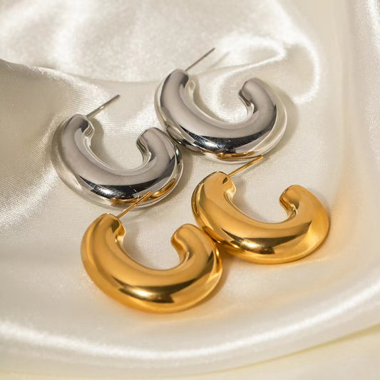 Boucles d'oreilles creuses géométriques en cuivre pour femmes