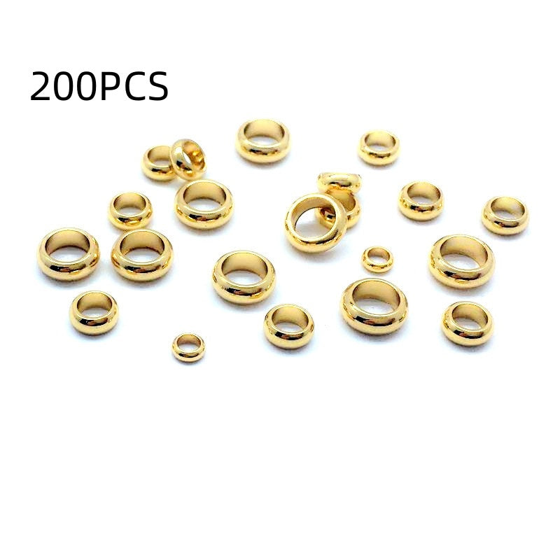Stainless Steel Pearl Ring Spacer Beads Diy Ornament Accessories