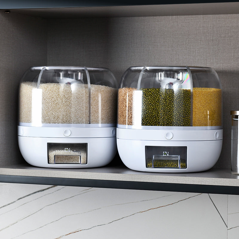 Grand récipient de stockage des aliments, baril de riz rotatif à 360 degrés, distributeur de céréales scellé, réservoir de riz, boîte à céréales, conteneur de stockage de cuisine