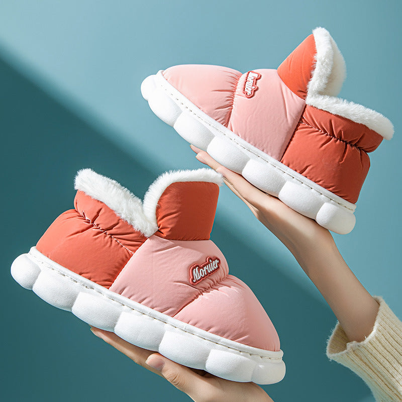 Sacs pour enfants et chaussures chaudes antidérapantes pour Couple épaissies doublées de polaire