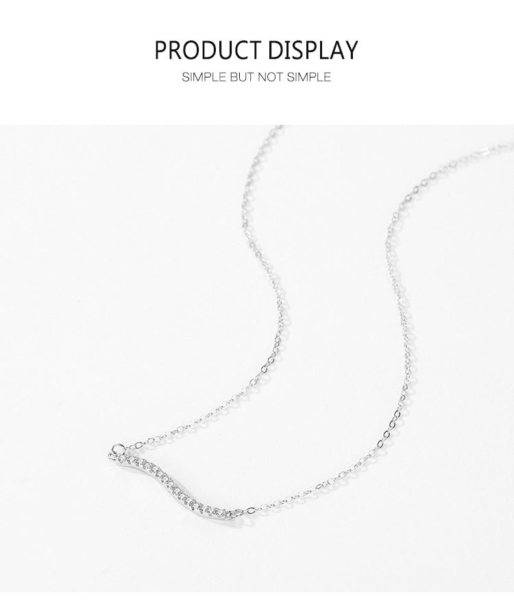 Wavy Micro Rhinestone Necklace For Women