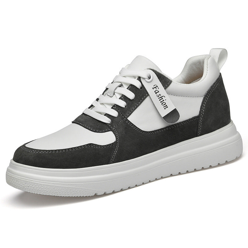 Chaussures en cuir de veau à semelle intérieure augmentant la hauteur, respirantes