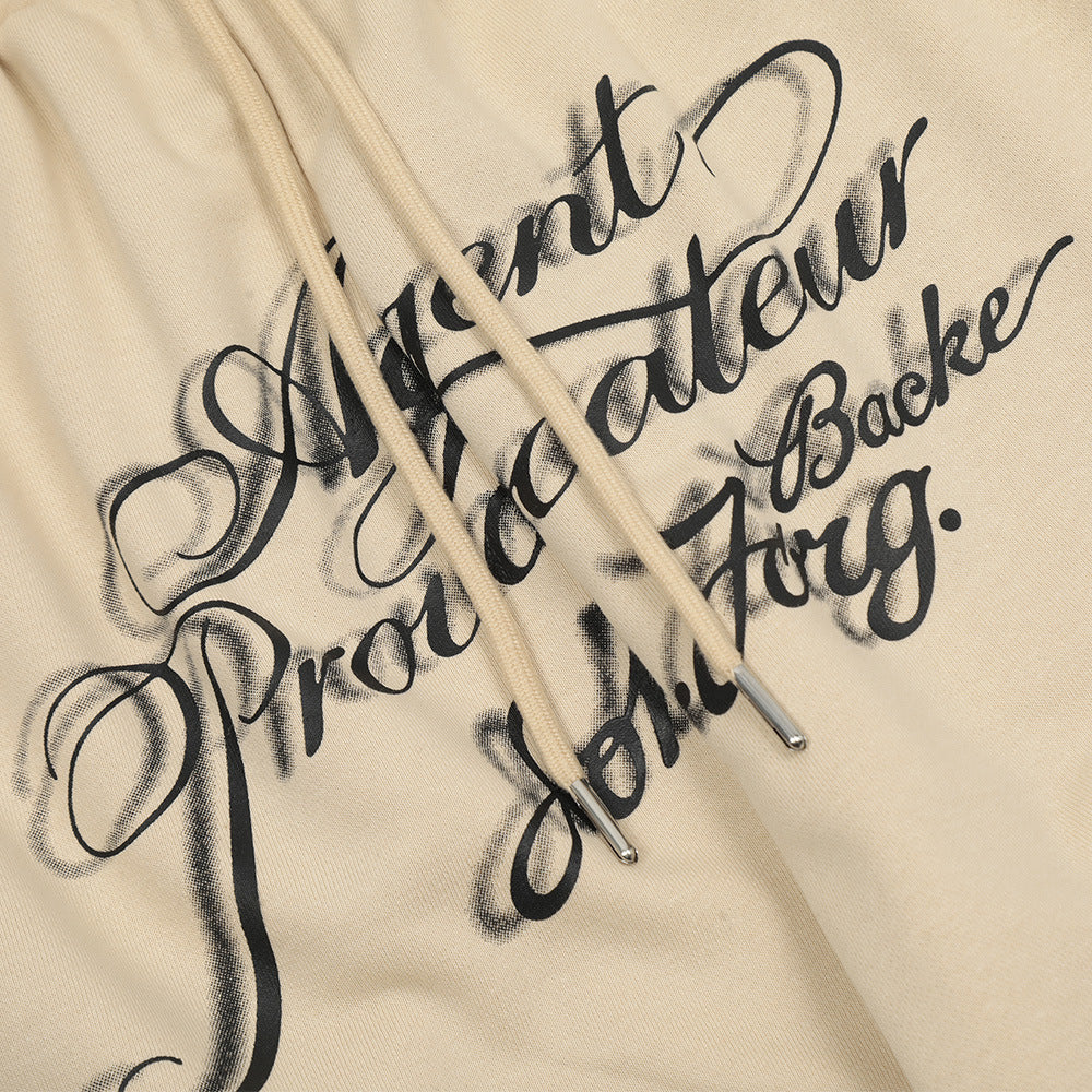 Letter Print Loose Track Sweatpants Men's