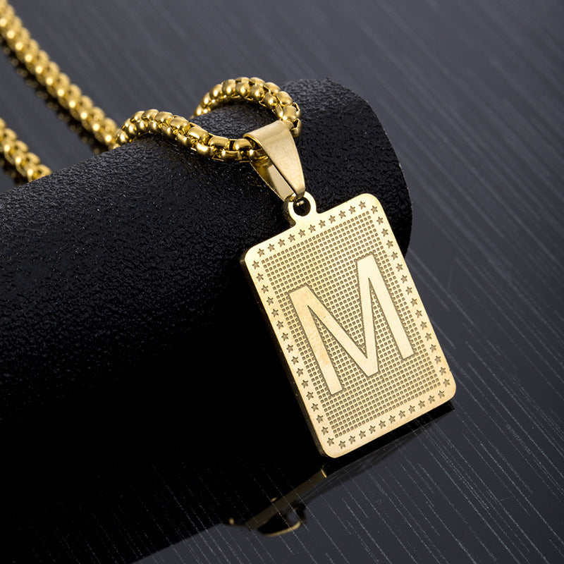 Women's Letter Fashion Stainless Steel Pendant Necklace
