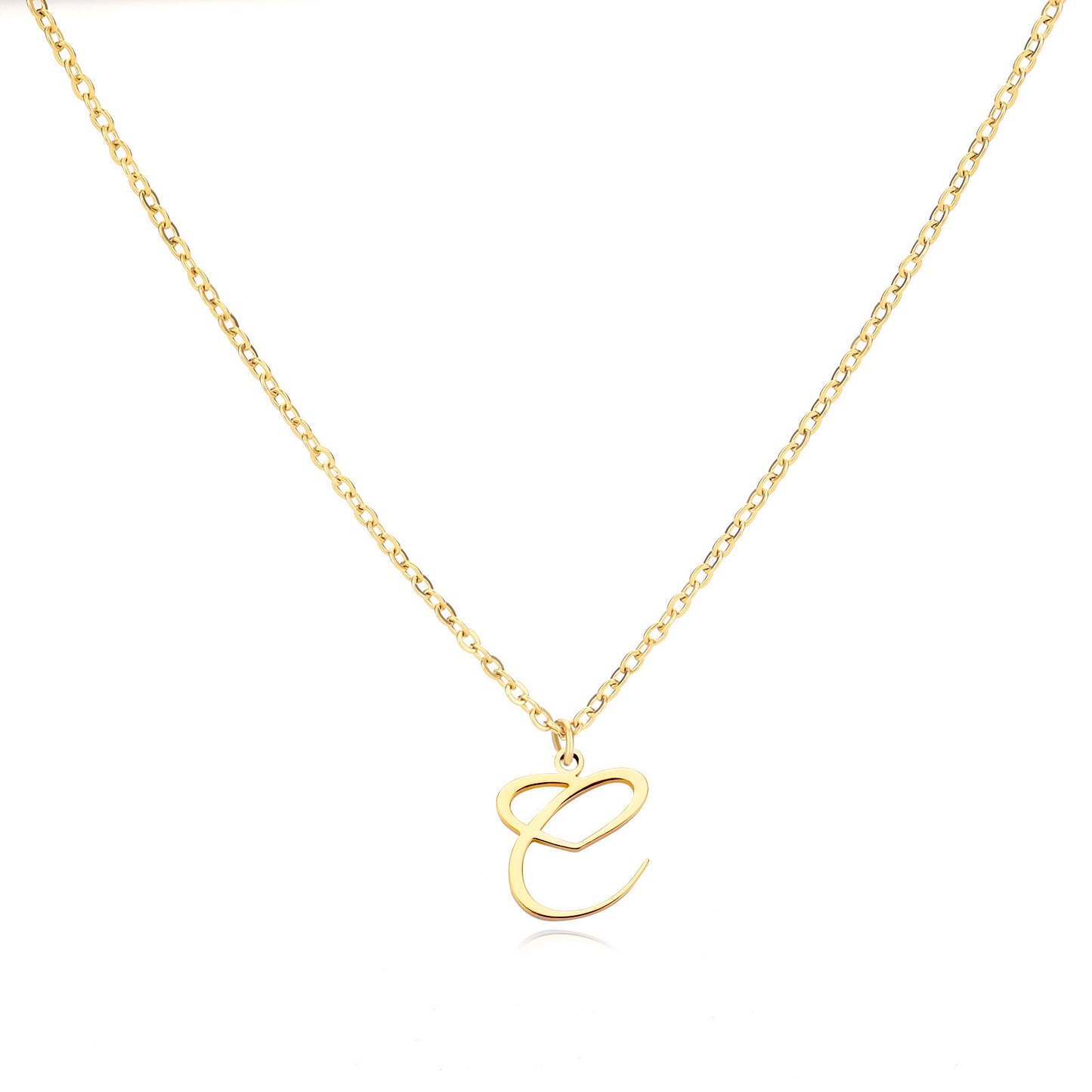 Collier créatif en acier inoxydable avec pendentif lettre cœur Simple pour femmes