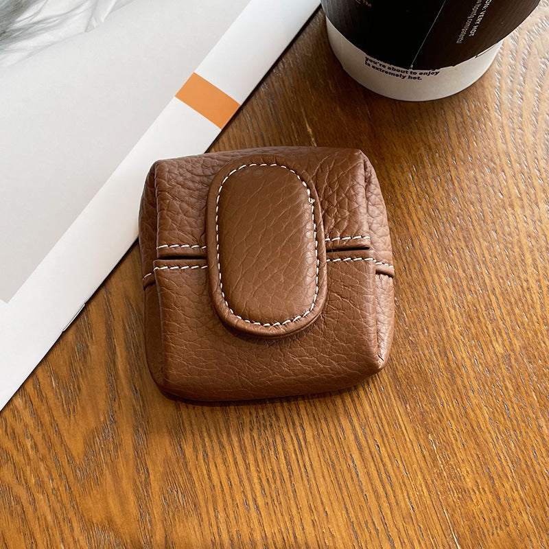 Porte-Monnaie Femme Boucle Première Couche en Cuir de Vachette Porte-Monnaie Porte-clés Sac de Transport